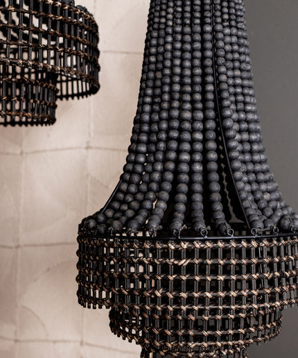Merdy Grey metal hanging lamp beads round high