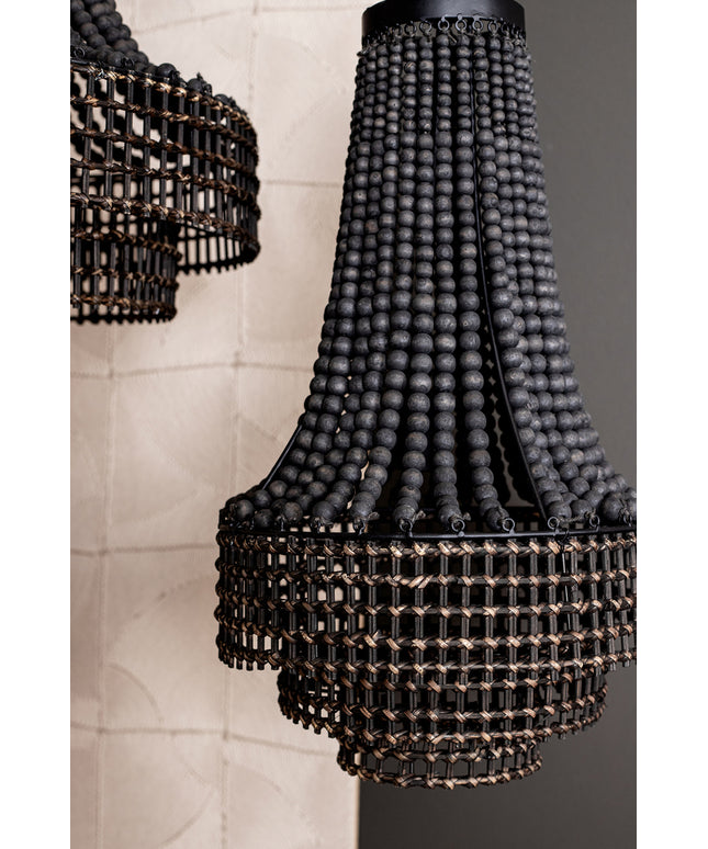 Merdy Grey metal hanging lamp beads round high
