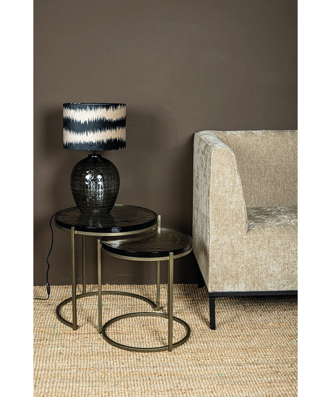 Mexim Grey smoked glass lampbase round