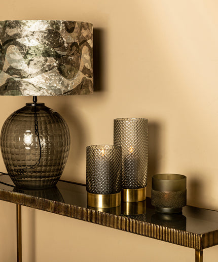 Mexim Grey smoked glass lampbase round