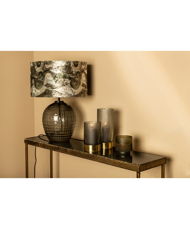 Mexim Grey smoked glass lampbase round