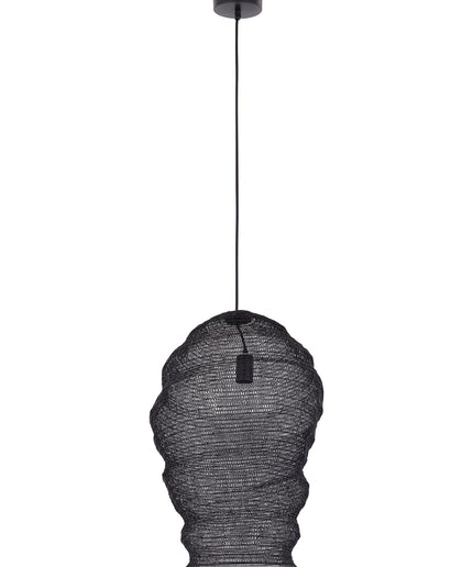 Miko Black iron wired hanging lamp see through L