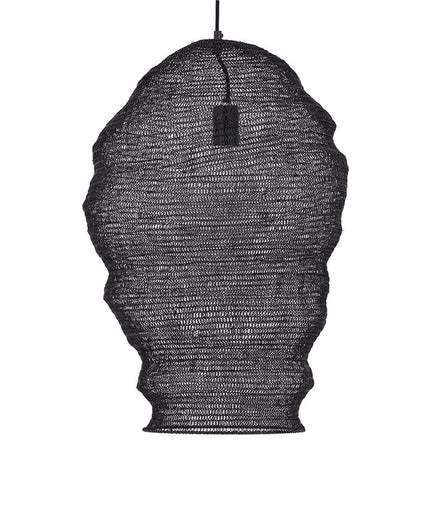 Miko Black iron wired hanging lamp see through L