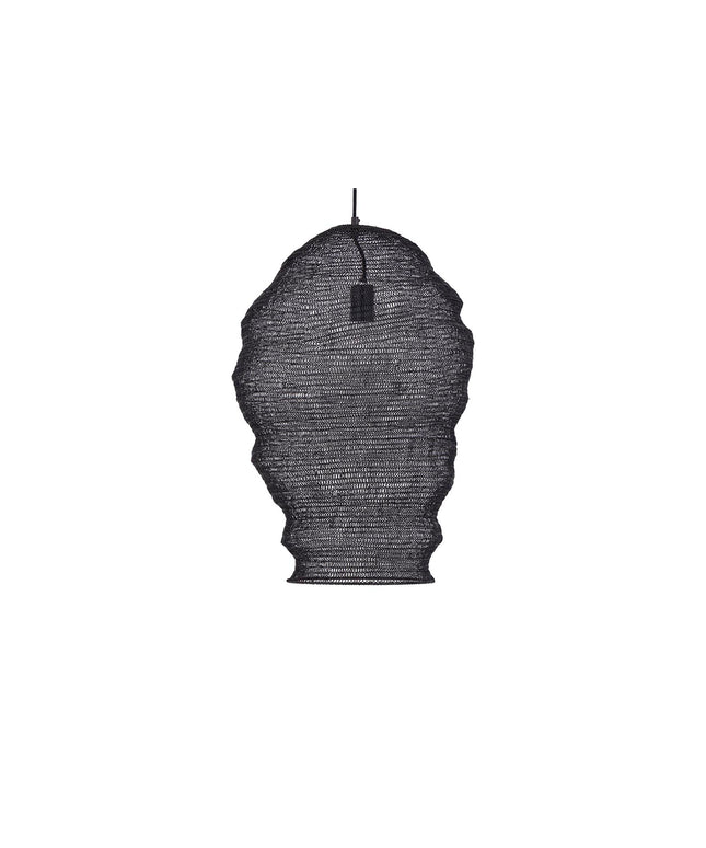 Miko Black iron wired hanging lamp see through L