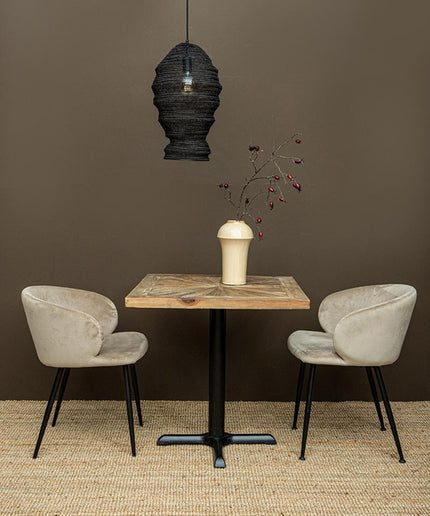 Miko Black iron wired hanging lamp see through L