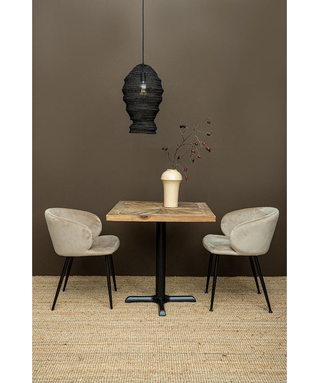 Miko Black iron wired hanging lamp see through L