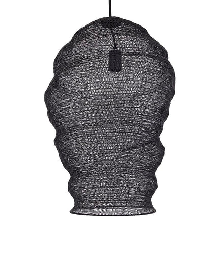 Miko Black iron wired hanging lamp see through L