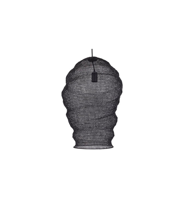Miko Black iron wired hanging lamp see through L