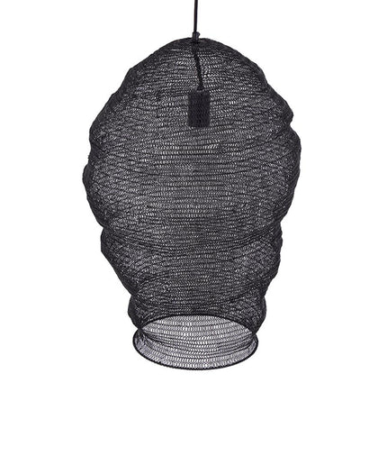 Miko Black iron wired hanging lamp see through L