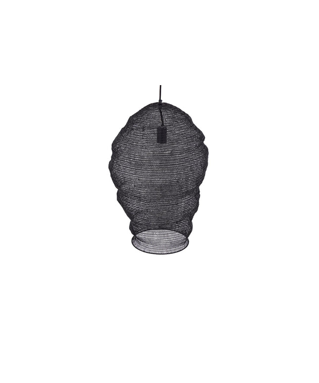 Miko Black iron wired hanging lamp see through L