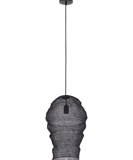 Miko Black iron wired hanging lamp see through S