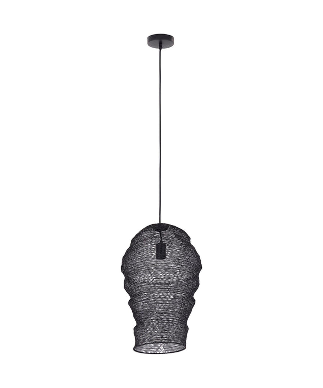 Miko Black iron wired hanging lamp see through S