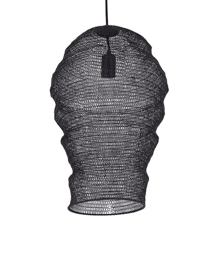 Miko Black iron wired hanging lamp see through S