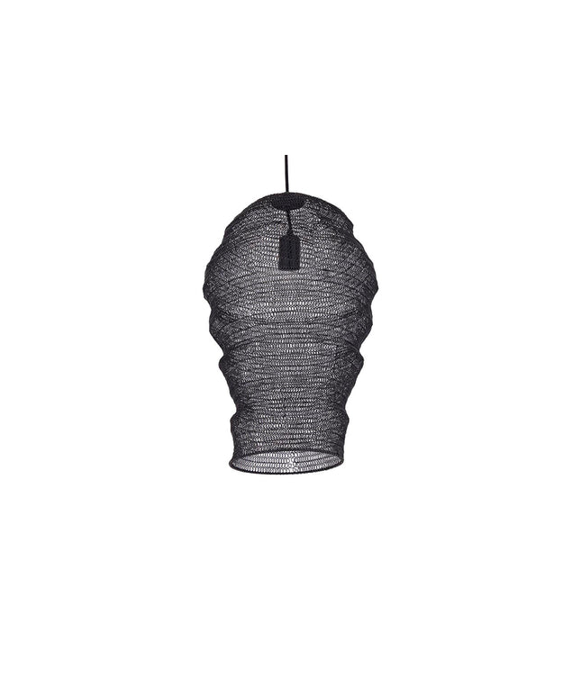 Miko Black iron wired hanging lamp see through S
