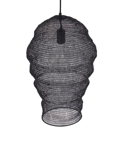 Miko Black iron wired hanging lamp see through S