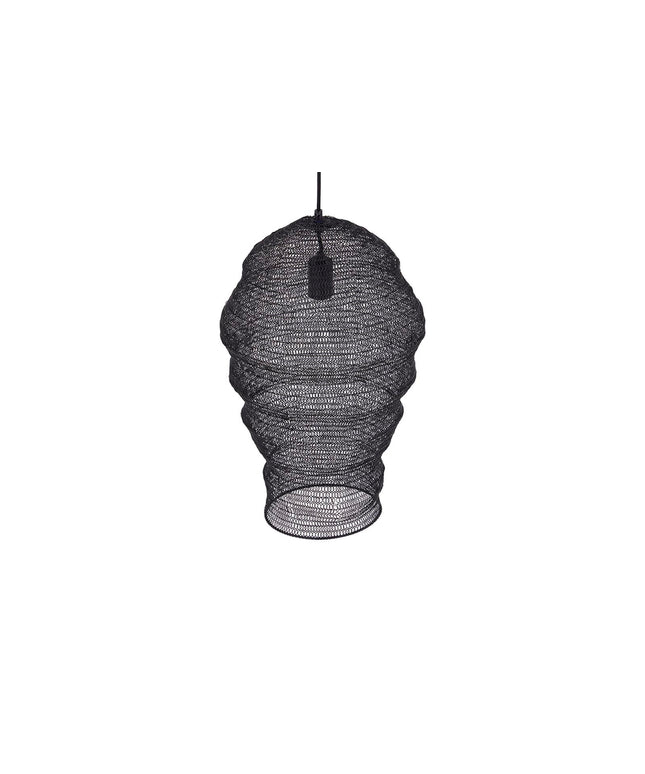 Miko Black iron wired hanging lamp see through S