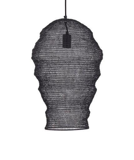 Miko Black iron wired hanging lamp see through S