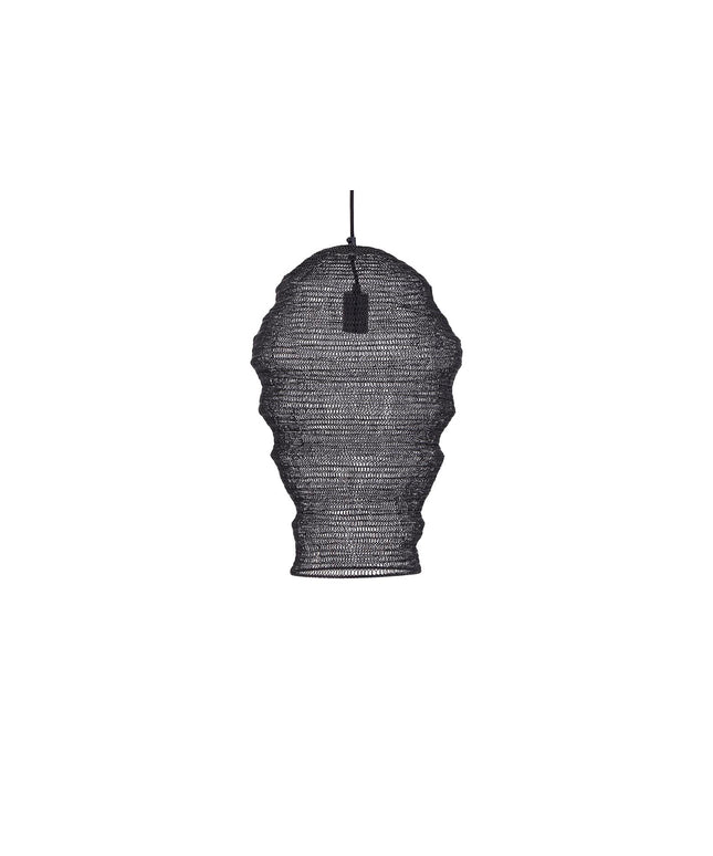Miko Black iron wired hanging lamp see through S