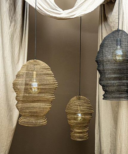 Miko Brass iron wired hanging lamp see through L