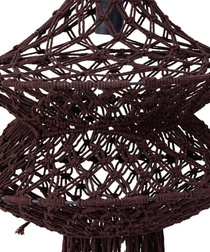 Milley Brown cotton macrame hanging lamp 2 layers