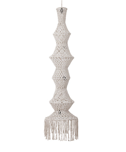 Milley Cream cotton macrame hanging lamp 6 layers