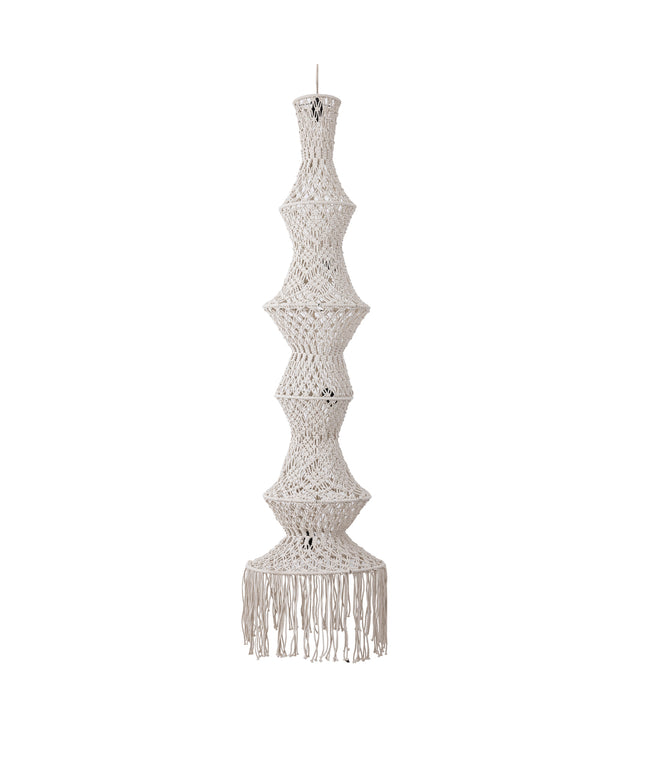 Milley Cream cotton macrame hanging lamp 6 layers