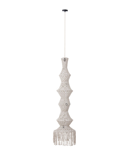 Milley Cream cotton macrame hanging lamp 6 layers