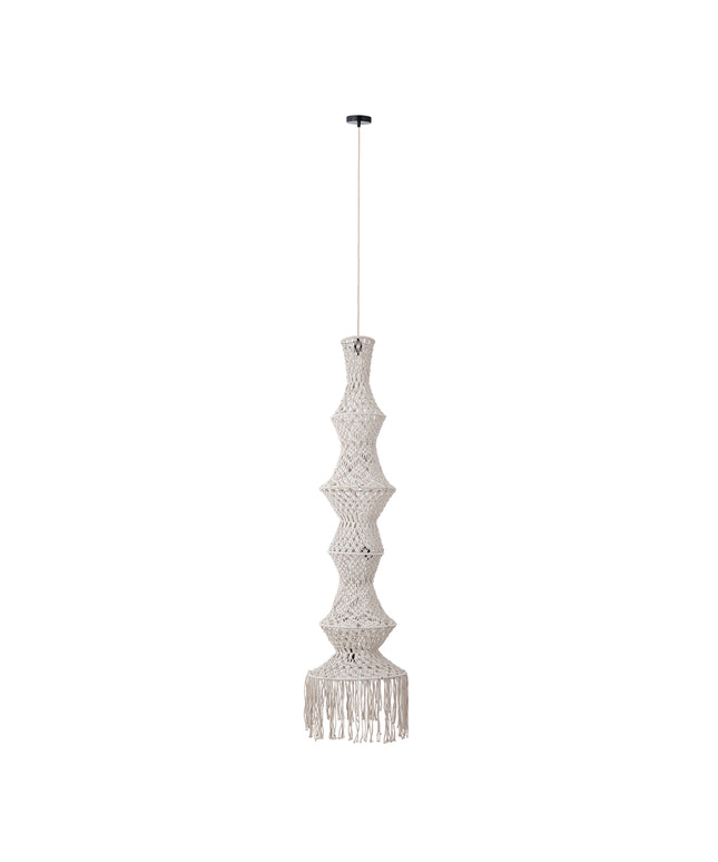 Milley Cream cotton macrame hanging lamp 6 layers