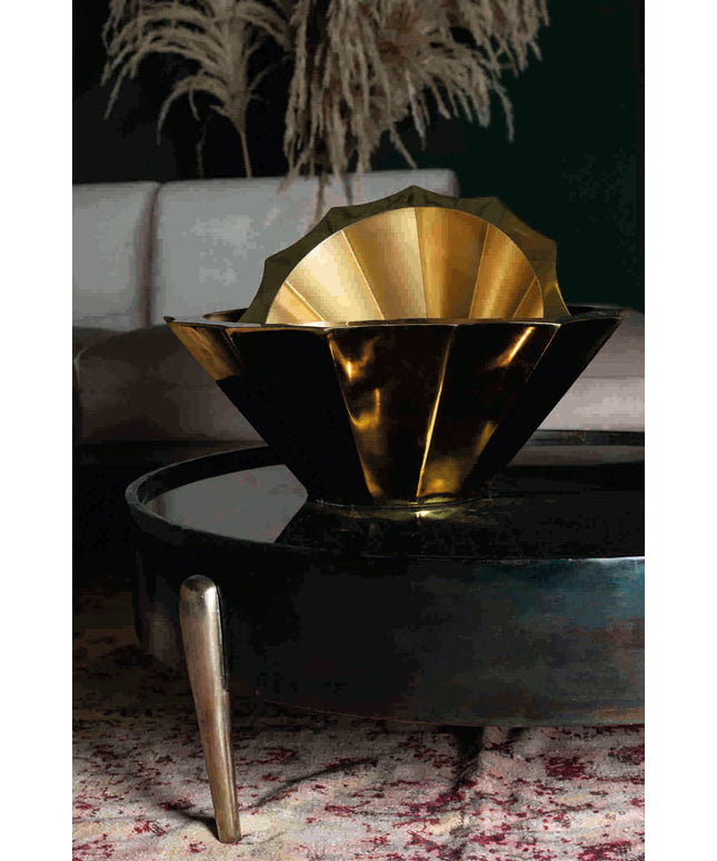 Mirror Alu oxidised black coffee table round