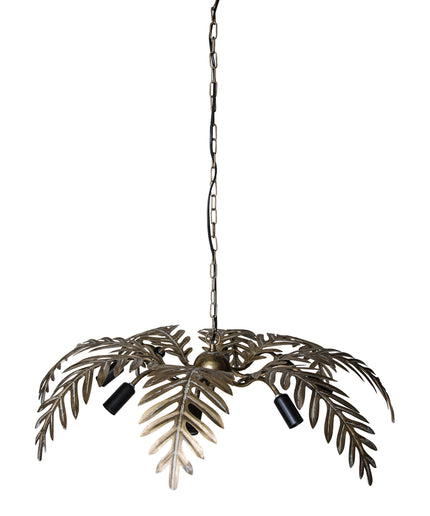 PTMD Moira Goud hanglamp met palm bladeren