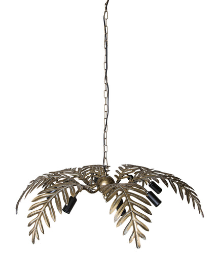 PTMD Moira Goud hanglamp met palm bladeren