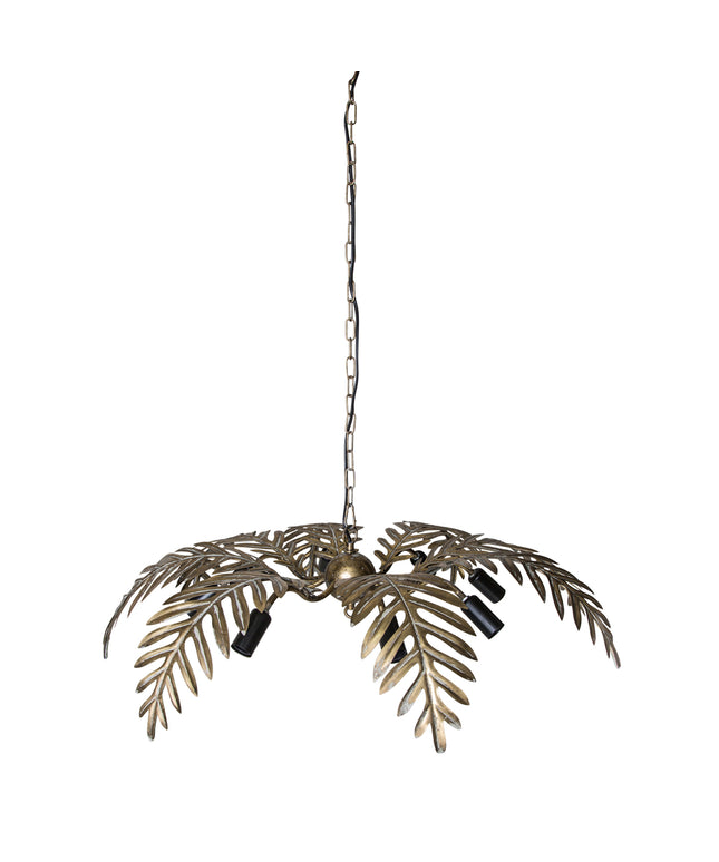 PTMD Moira Goud hanglamp met palm bladeren