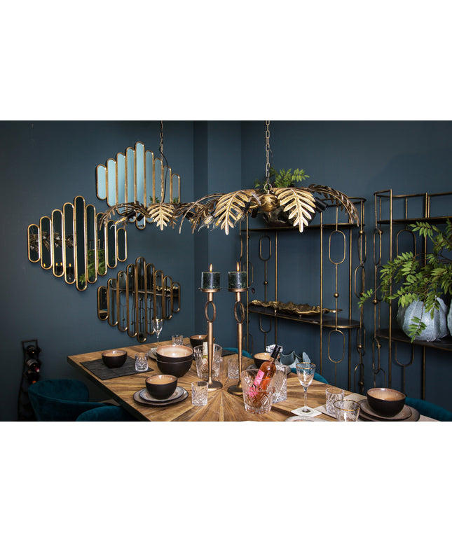 PTMD Moira Goud hanglamp met palm bladeren
