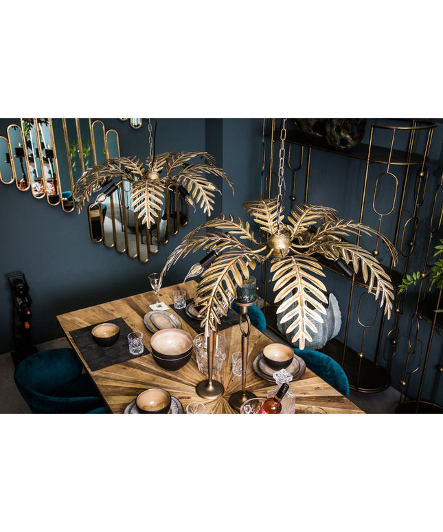PTMD Moira Goud hanglamp met palm bladeren