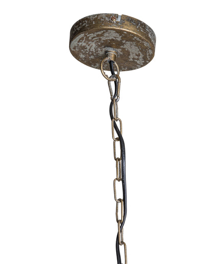 PTMD Moira Goud hanglamp met palm bladeren
