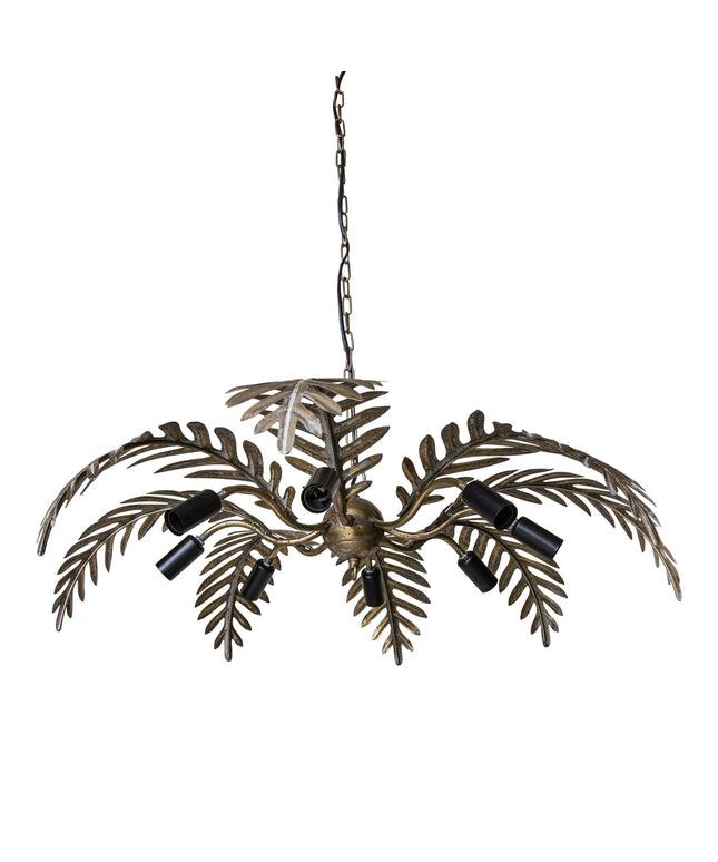 PTMD Moira Goud hanglamp met palm bladeren