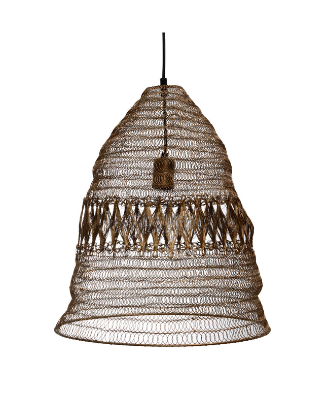 Moka Brass antique iron hanging lamp open
