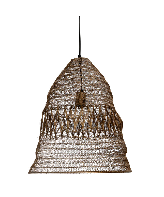 Moka Brass antique iron hanging lamp open