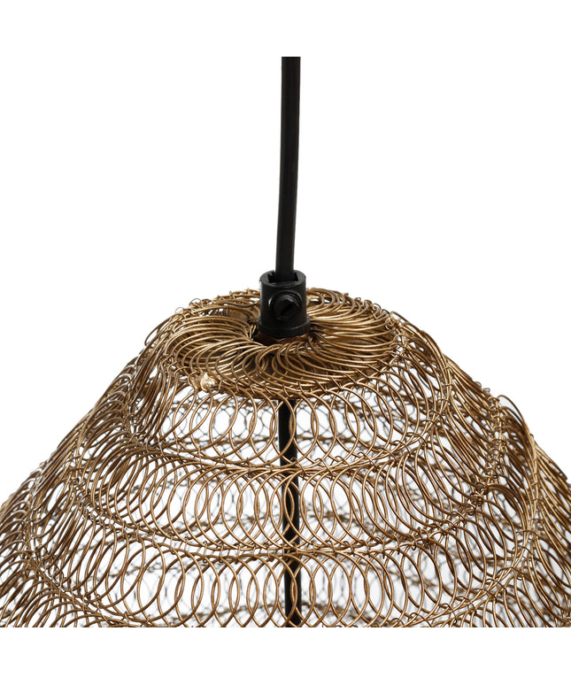 Moka Brass antique iron hanging lamp open