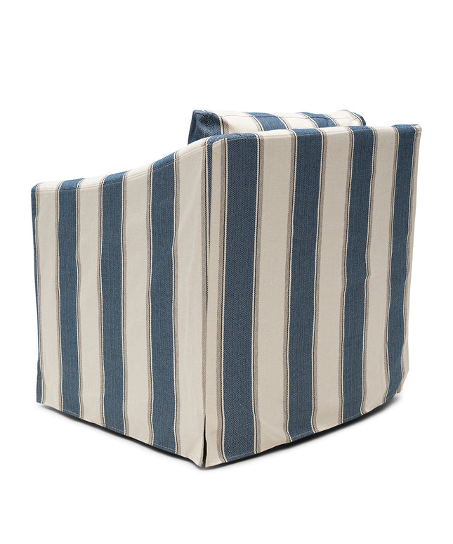 Moretta Swivel Armchair Blue Stripe