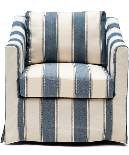 Moretta Swivel Armchair Blue Stripe