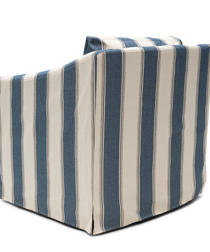Moretta Swivel Armchair Blue Stripe
