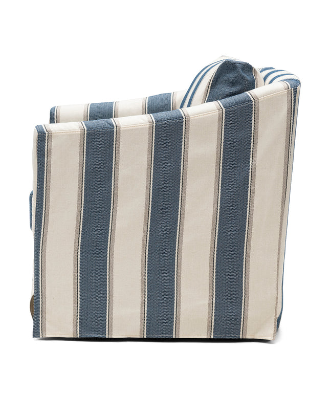 Moretta Swivel Armchair Blue Stripe