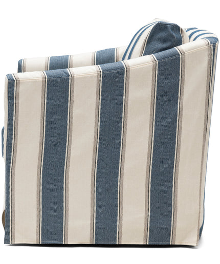Moretta Swivel Armchair Blue Stripe