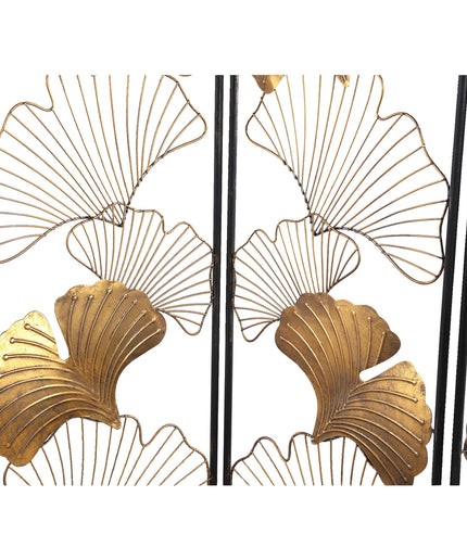 Nadesh Gold metal roomdivider ginkgo leafs rect