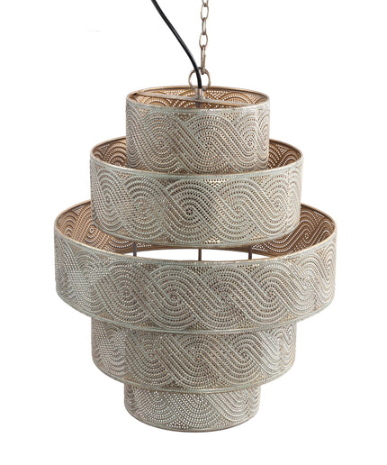 Narinde Gold iron hanging lamp swirl pattern layer