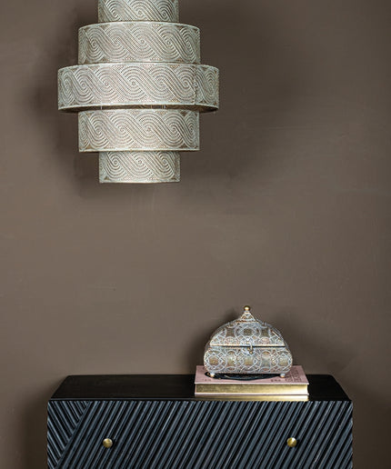 Narinde Gold iron hanging lamp swirl pattern layer