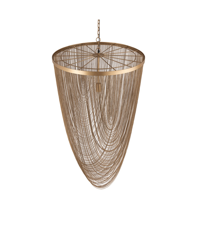 Nishan Gold iron chains round hanging lamp L