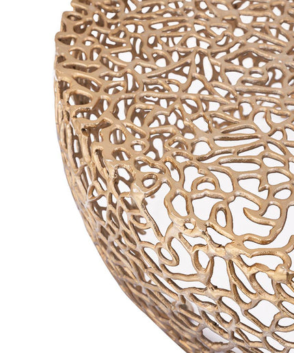 Noxa Gold aluminum coffeetable open roots round