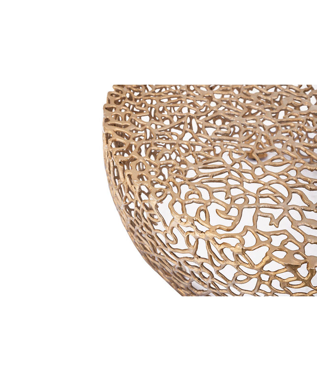 Noxa Gold aluminum coffeetable open roots round